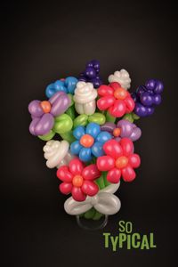 Ballon bloemen boeket